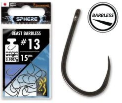 Browning Sphere Beast Barbless Hook With Eye (15 Pieces)